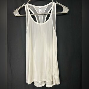 White Mesh Racerback Tank Top